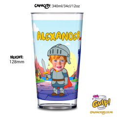 Knight Castle Adventure | Personalised Name & Photo 12oz Plastic Cup