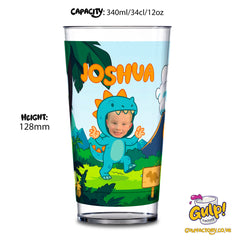Dinosaur Adventure (Boys) | Personalised Name & Photo 12oz Plastic Cup