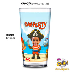 Pirate Adventure (Boys) | Personalised Name & Photo 12oz Plastic Cup