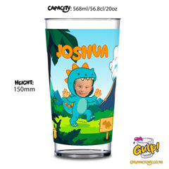 Dinosaur Adventure (Boys) | Personalised Name & Photo 20oz Plastic Cup