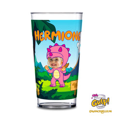 Dinosaur Adventure (Girls) | Personalised Name & Photo 20oz Plastic Cup