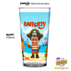 Pirate Adventure (Boys) | Personalised Name & Photo 20oz Plastic Cup