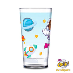 Astronaut Space Adventure | Personalised Name & Photo 20oz Plastic Cup (Girl design)