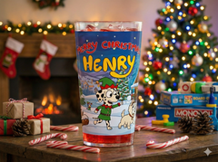 Personalised Kids' Christmas Cup – Cartoon Bluey Xmas Design – Unbreakable Plastic Stocking Filler 12oz