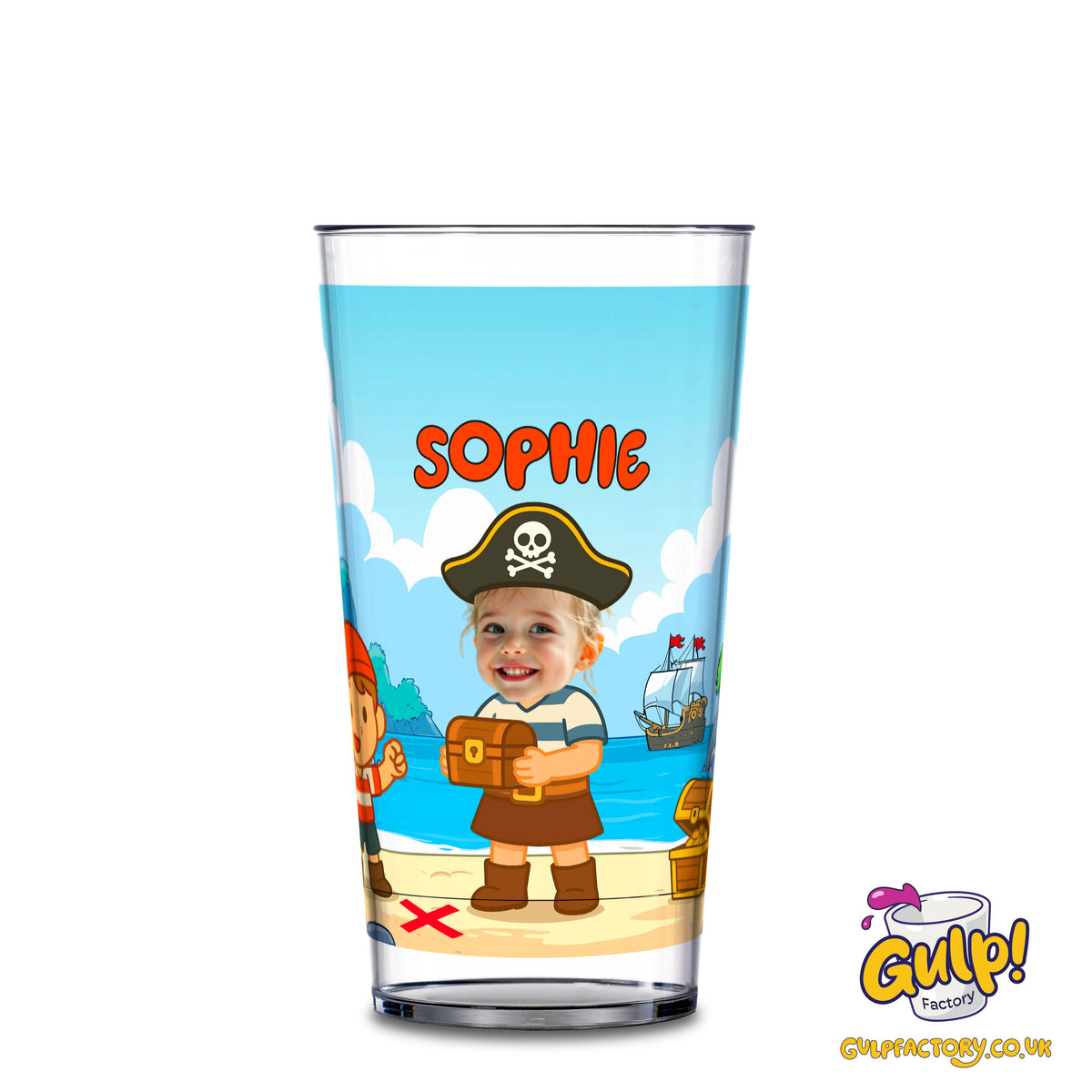 Pirate Captain Adventure | Personalised Name & Photo 12oz Plastic Cup