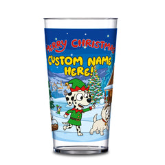 Personalised Kids' Christmas Cup – Cartoon Bluey Xmas Design – Unbreakable Plastic Stocking Filler 20oz
