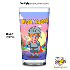 Knight Castle Adventure | Personalised Name & Photo 20oz Plastic Cup