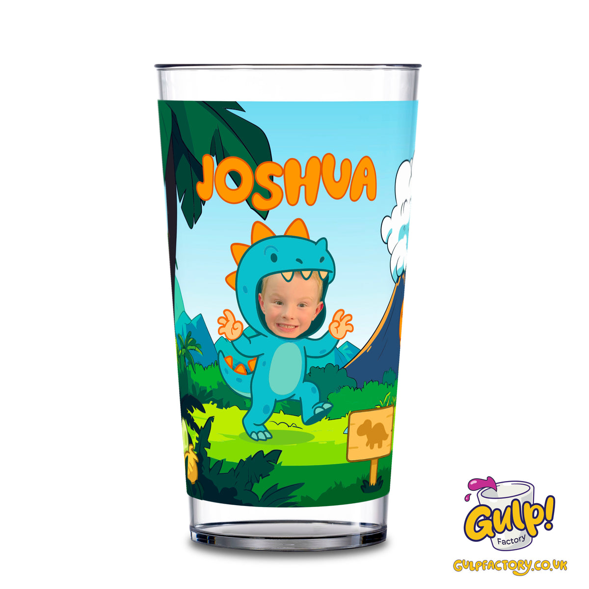 Dinosaur Adventure (Boys) | Personalised Name & Photo 12oz Plastic Cup