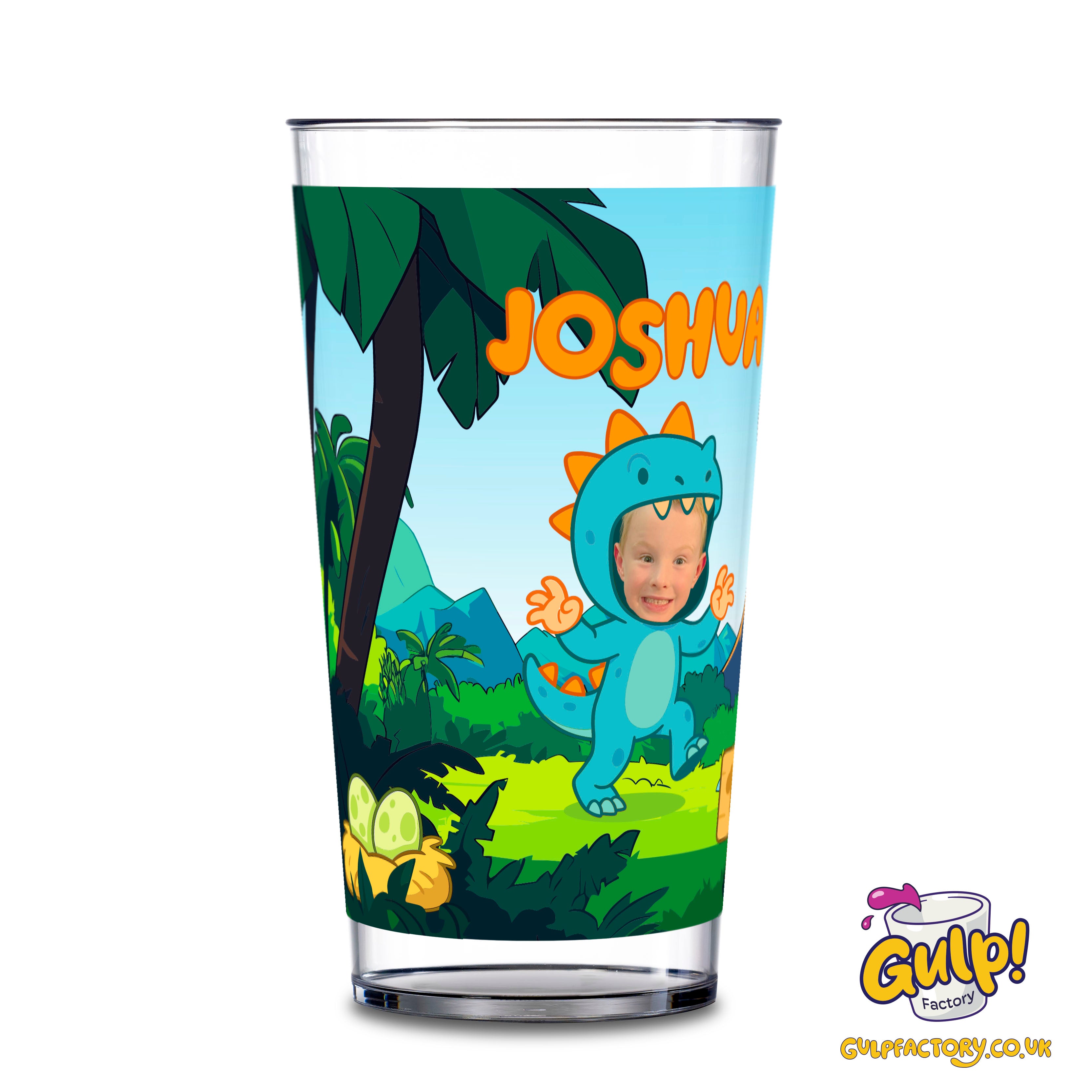 Dinosaur Adventure (Boys) | Personalised Name & Photo 12oz Plastic Cup
