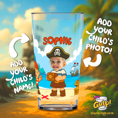 Pirate Captain Adventure | Personalised Name & Photo 20oz Plastic Cup
