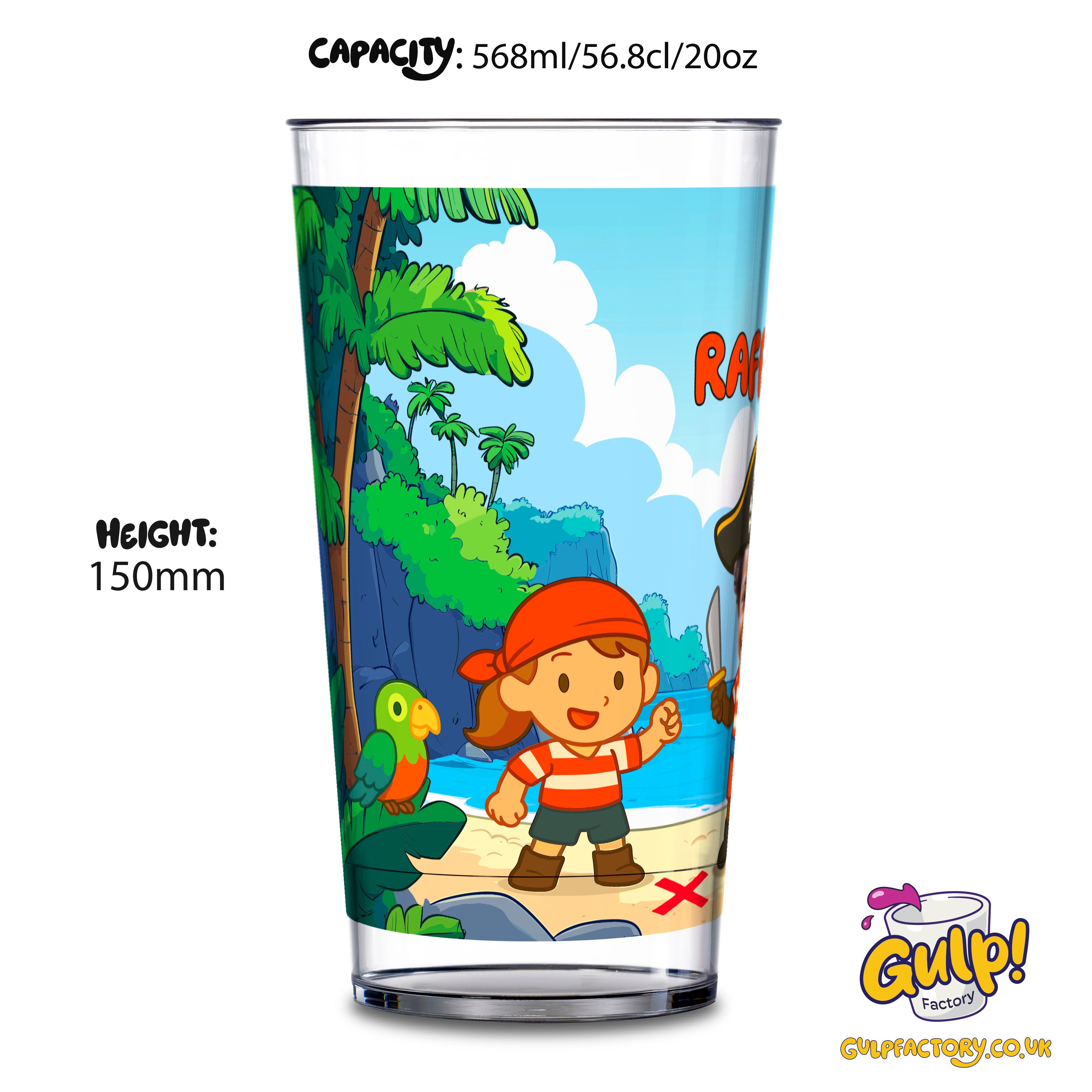 Pirate Adventure (Boys) | Personalised Name & Photo 20oz Plastic Cup