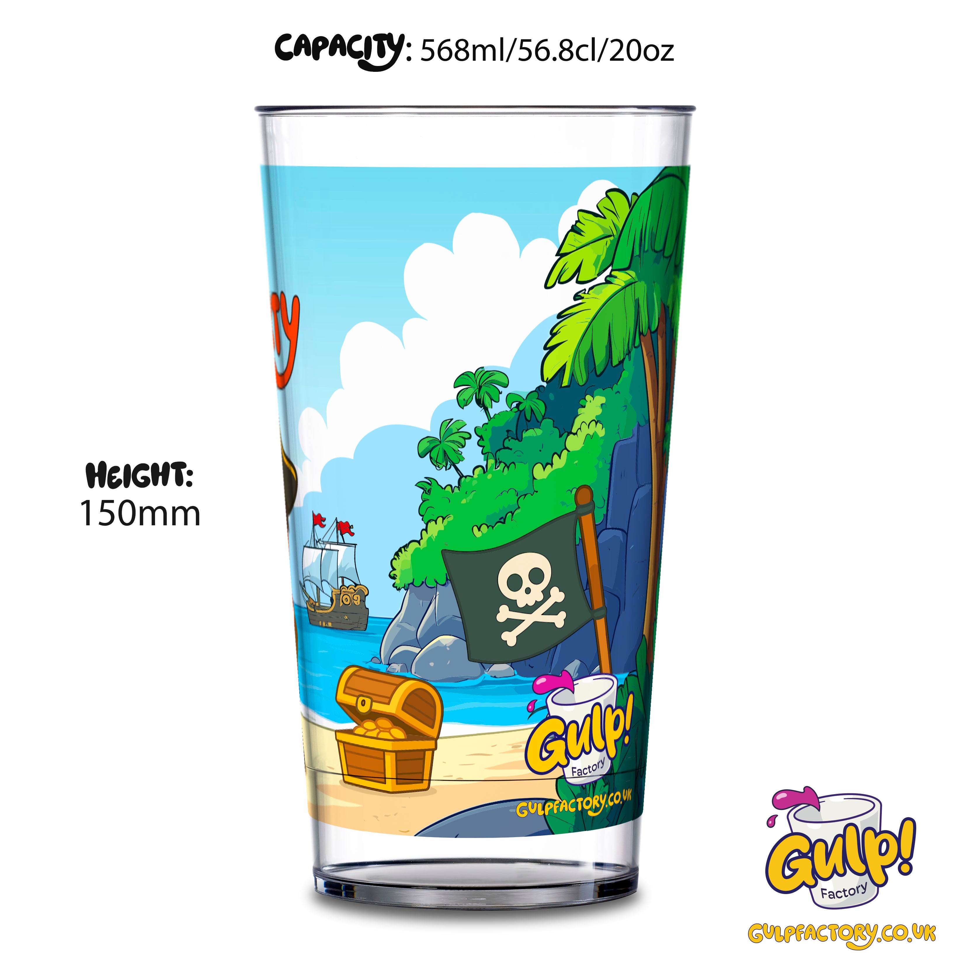 Pirate Adventure (Boys) | Personalised Name & Photo 20oz Plastic Cup